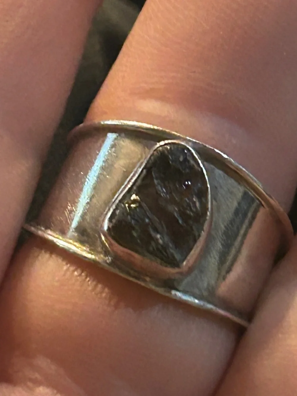 Moldavite Sterling Silver Ring - Picture 1 of 5